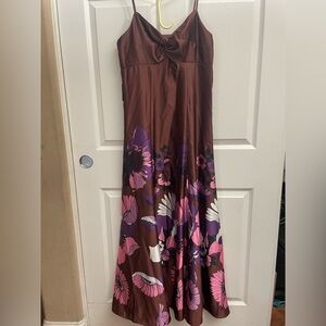 Express Brown Floral Maxi Dress Size Medium